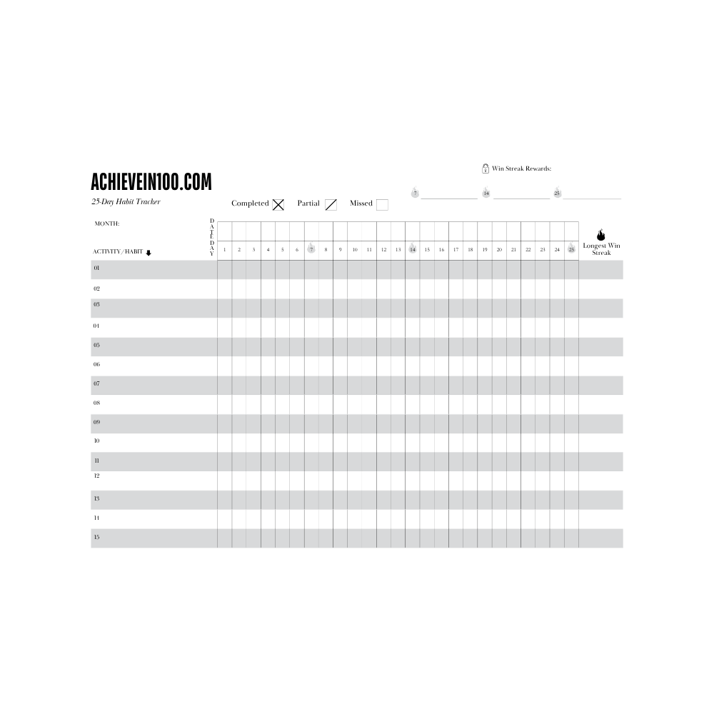 100-Day Goal Daily Planner